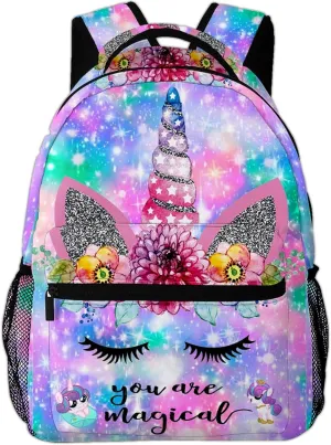 NASIAN Backpack for Girls Kids, Adjustable Strap Waterproof 16 inch Girls Backpack School BookBag Outdoor Daypack