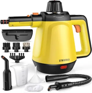 Natural Multi-Surface Handheld Steam Cleaner with 10 Accessories, 13.5OZ Pressurized Multipurpose On Demand Steam Cleaner for Home, Steamer for Cleaning Dirt, Grease, Grout, Tile, Floor, Couch and Car