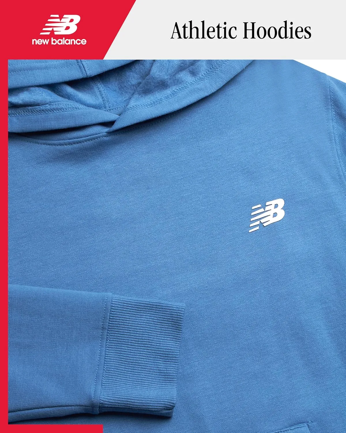 New Balance Boys' Athletic Hoodies - Performance Fleece Pullover Hoodie Sweatshirt with Stylish Back Graphic Print (8-20)