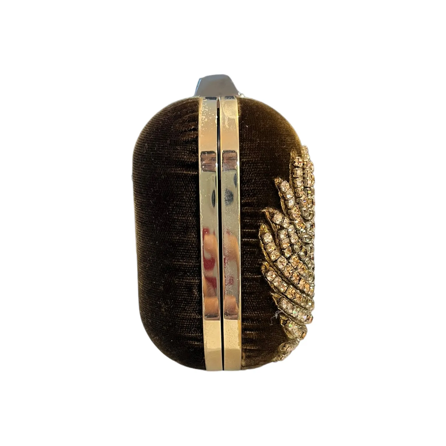 NEW Jimmy Choo Brown Velvet and Sparkly Clutch