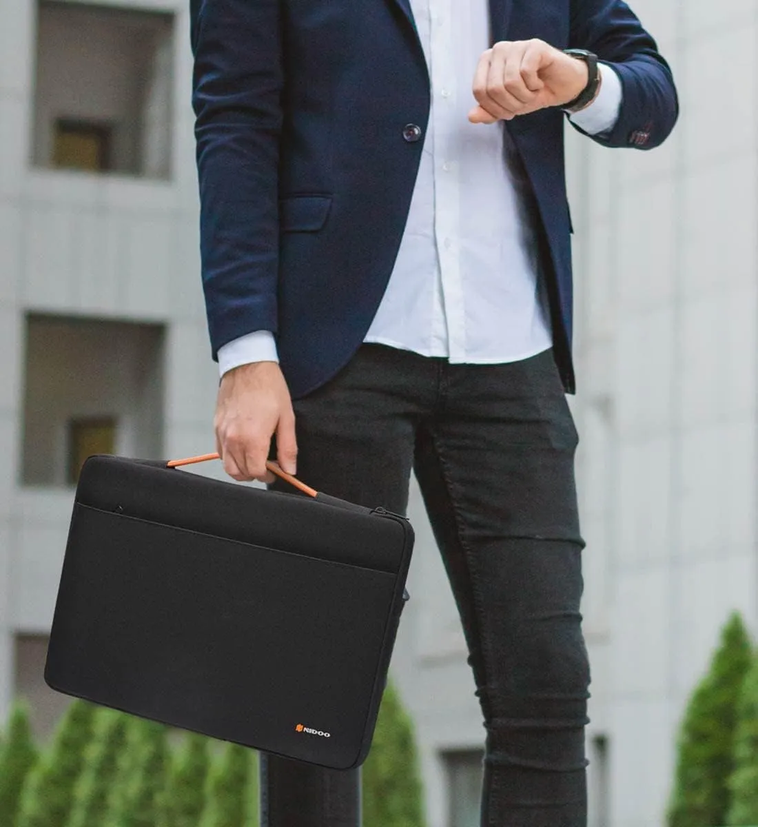 NIDOO 15.6 Inch Laptop Sleeve for Lenovo Legion, IdeaPad, ThinkPad, Acer, Dell, Asus, HP - Black - Adults, Professionals, Gamers - Briefcase Style - Space Theme