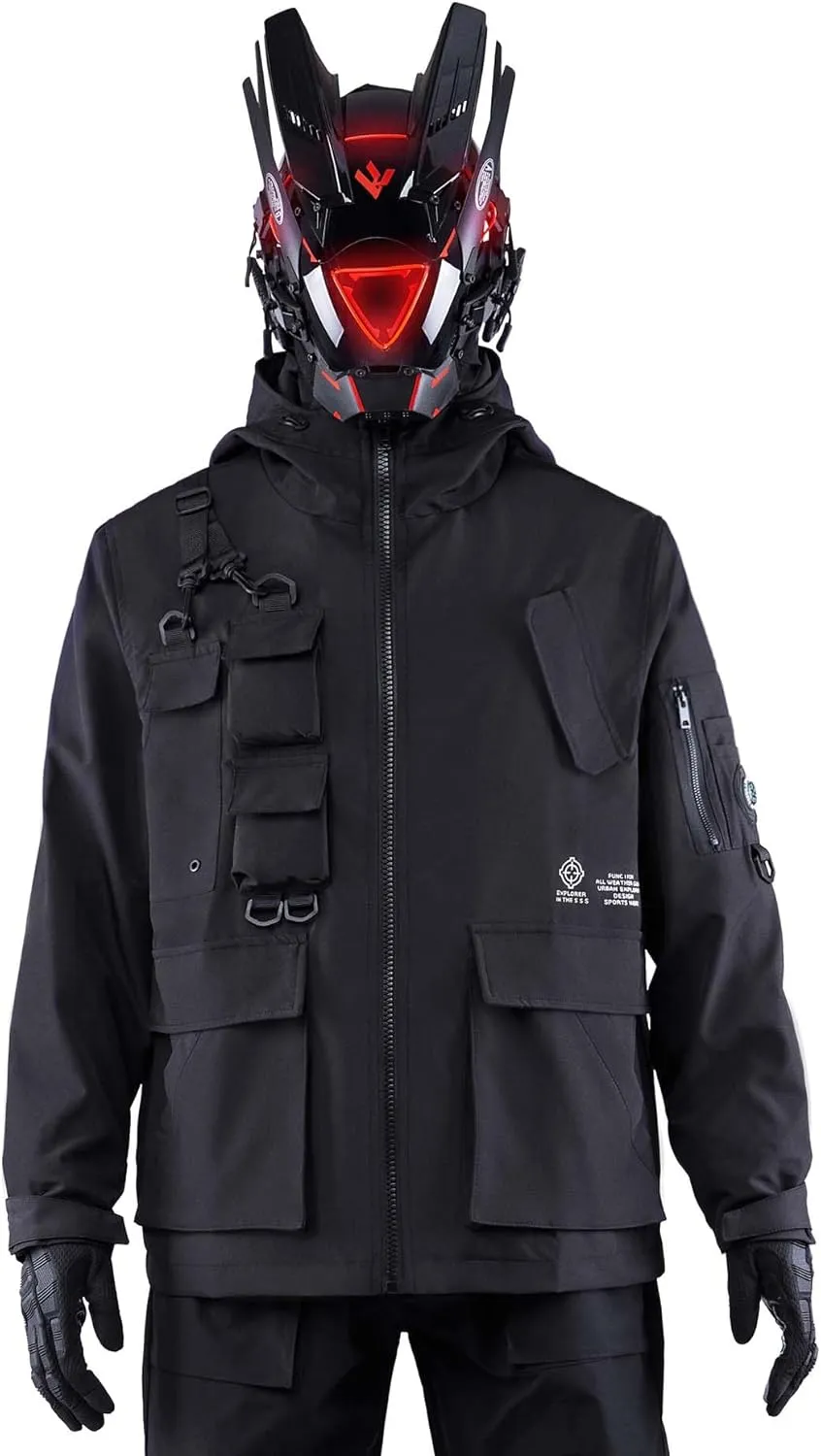 Niepce Inc Japanese Streetwear Zip Up Windbreaker Jackets for Men