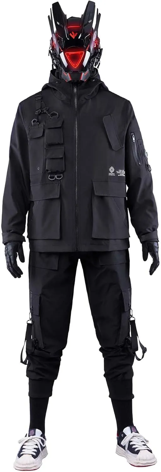 Niepce Inc Japanese Streetwear Zip Up Windbreaker Jackets for Men