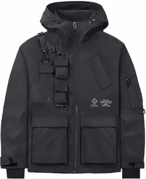 Niepce Inc Japanese Streetwear Zip Up Windbreaker Jackets for Men