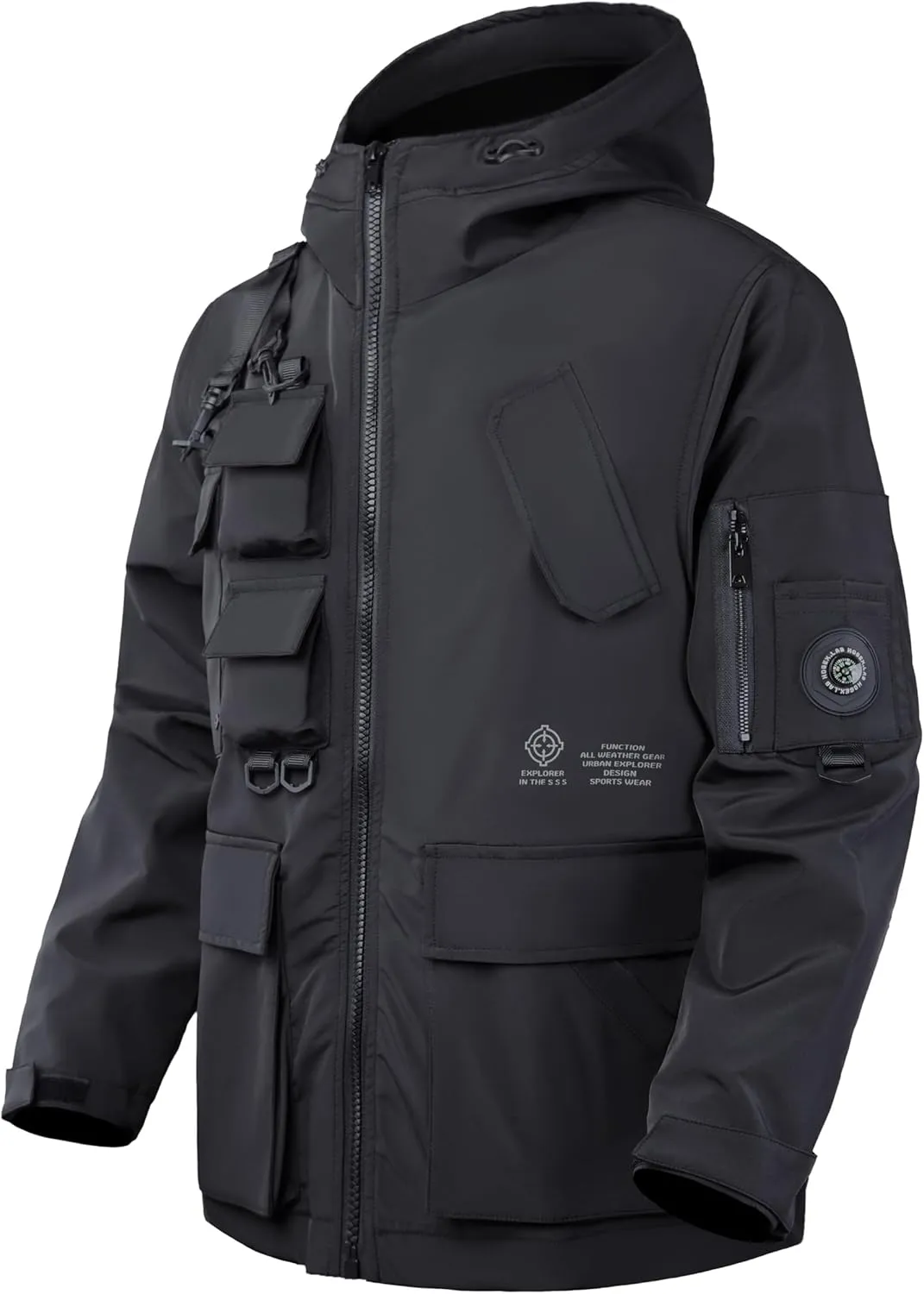 Niepce Inc Japanese Streetwear Zip Up Windbreaker Jackets for Men