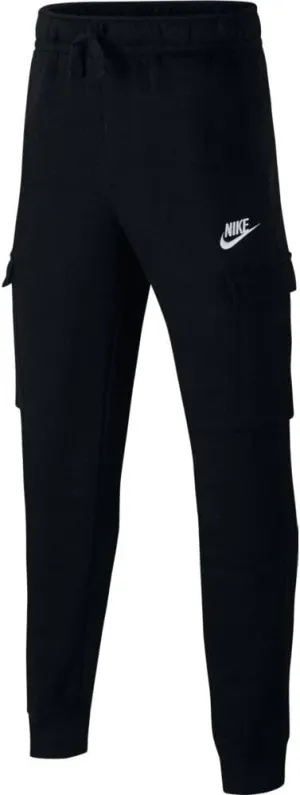 Nike Boy's NSW Club Cargo Pants (Big Kids) Black/Black/White MD (10-12 Big Kid)