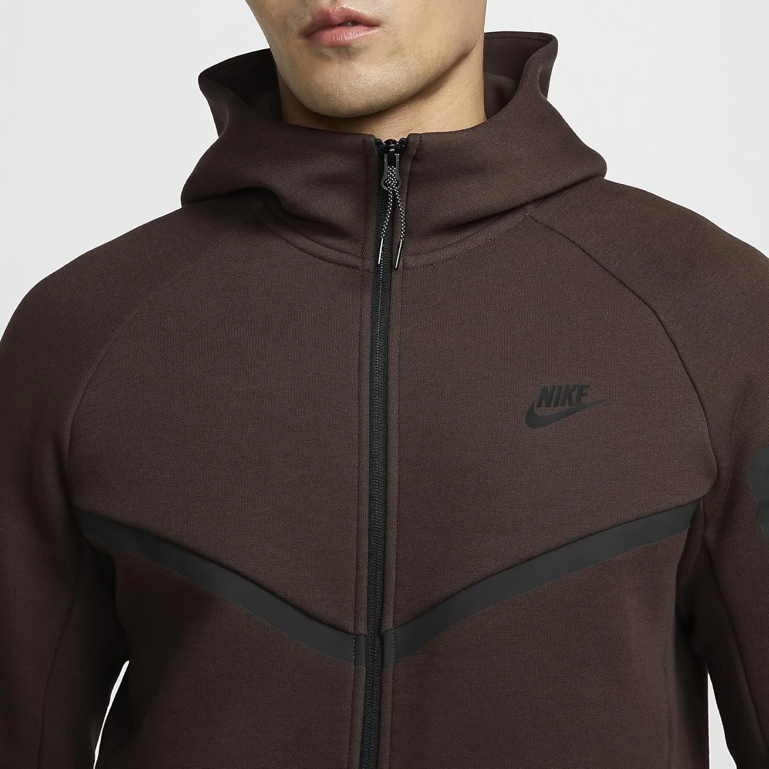 Nike Tech Men's Full-Zip Windrunner Hoodie (HV0949-237, Baroque Brown/Black)
