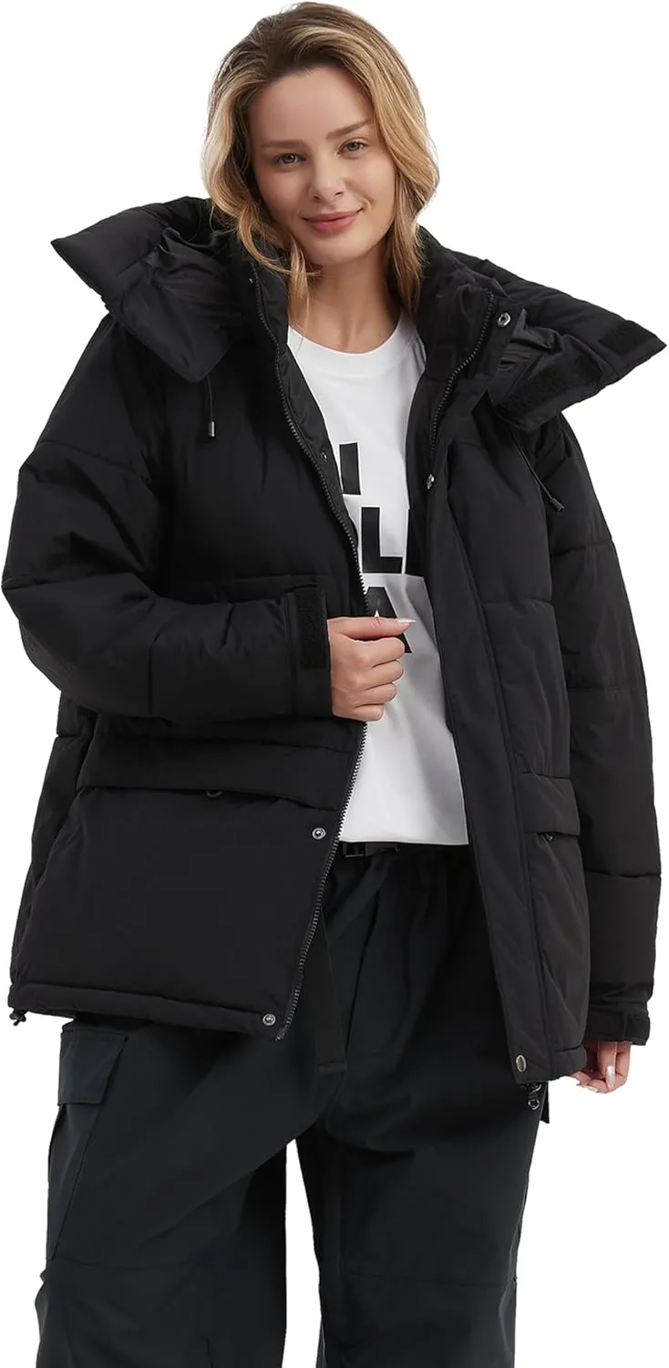 NOMADIKA Oversize Waterproof Ski Jacket Thick Snow Coats with Detachable Hood Winter Skiing Snowboard Jackets for Women Men