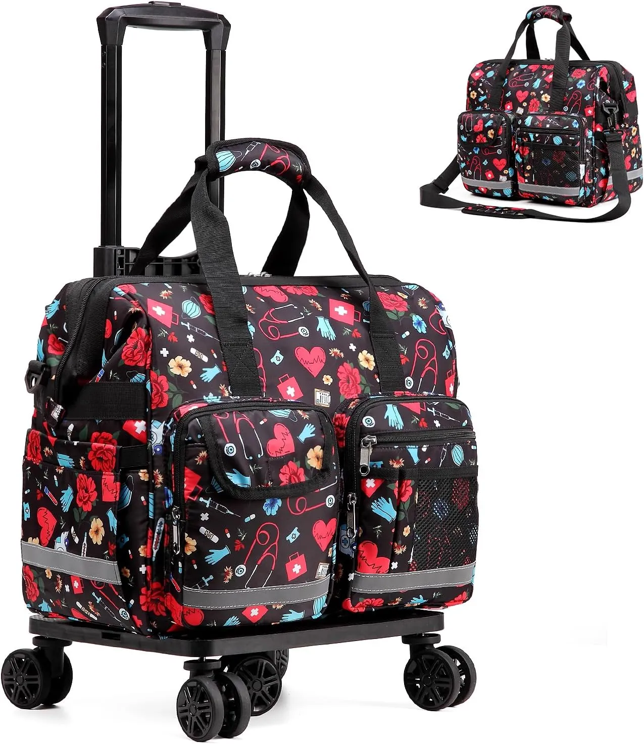 Nurse Rolling Medical Duffle Bag Work Nursing School College Student Must Have Clinical Home Health Nurse Cna Nr Gifts Carry On Bag with Wheels Doctor Emt Ems Healthcare Equipment Homecare Physician