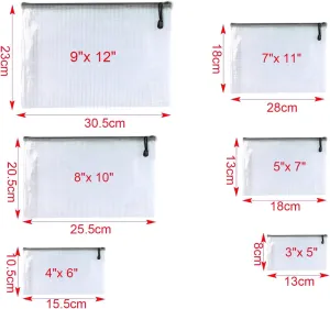 Oaimyy-20 PCS-5" x 7"-Mesh Zipper Pouch, Plastic Zip File Folders Puzzle Bags for Organizing,Office Supplies,Travel,Home Storage,Color