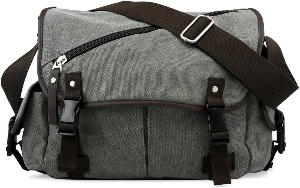 OCT17 Men Messenger Bag College Shoulder Canvas Vintage Crossbody Military Satchel Bag Laptop