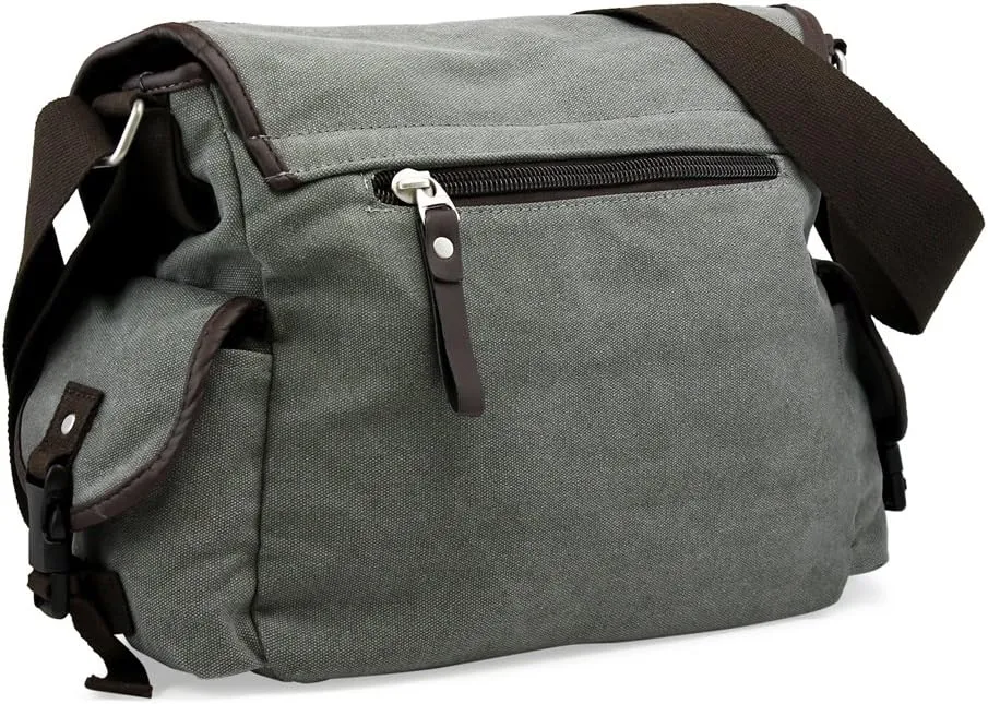OCT17 Men Messenger Bag College Shoulder Canvas Vintage Crossbody Military Satchel Bag Laptop