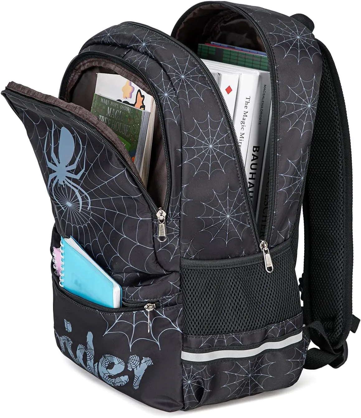Octsky Kids Backpack for School Boys Backpack with Lunch Box Elementary Bookbag, Black 3pcs