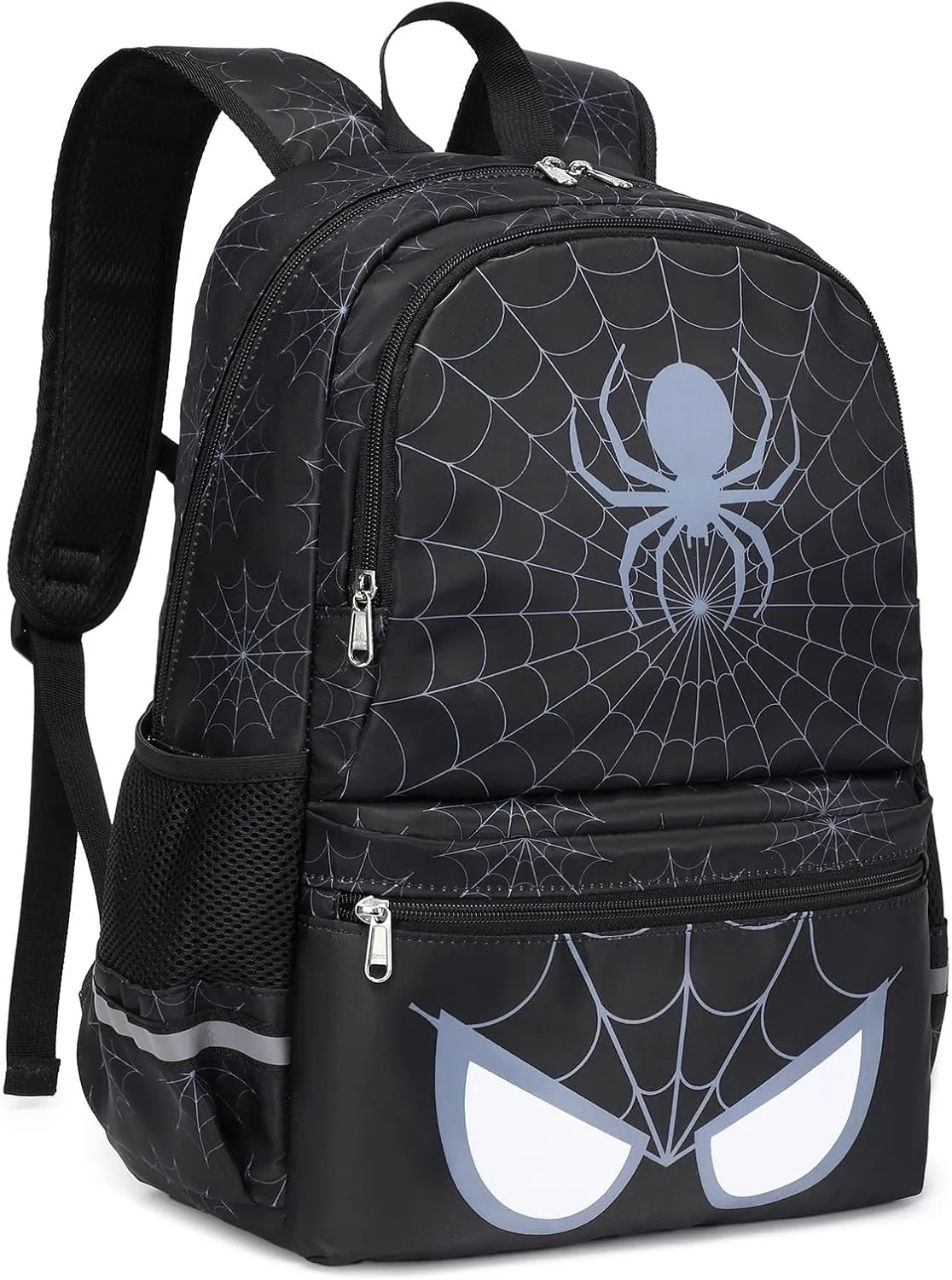 Octsky Kids Backpack for School Boys Backpack with Lunch Box Elementary Bookbag, Spider Black 3pcs