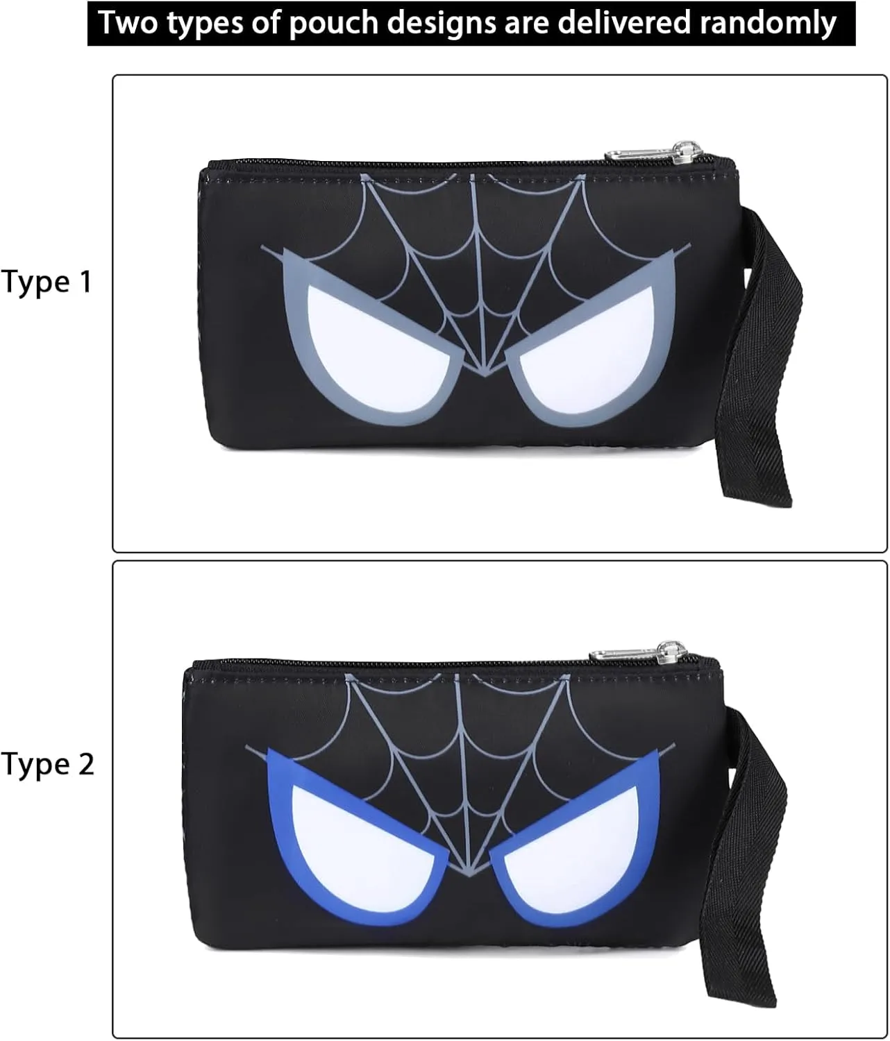 Octsky Kids Backpack for School Boys Backpack with Lunch Box Elementary Bookbag, Spider Black 3pcs