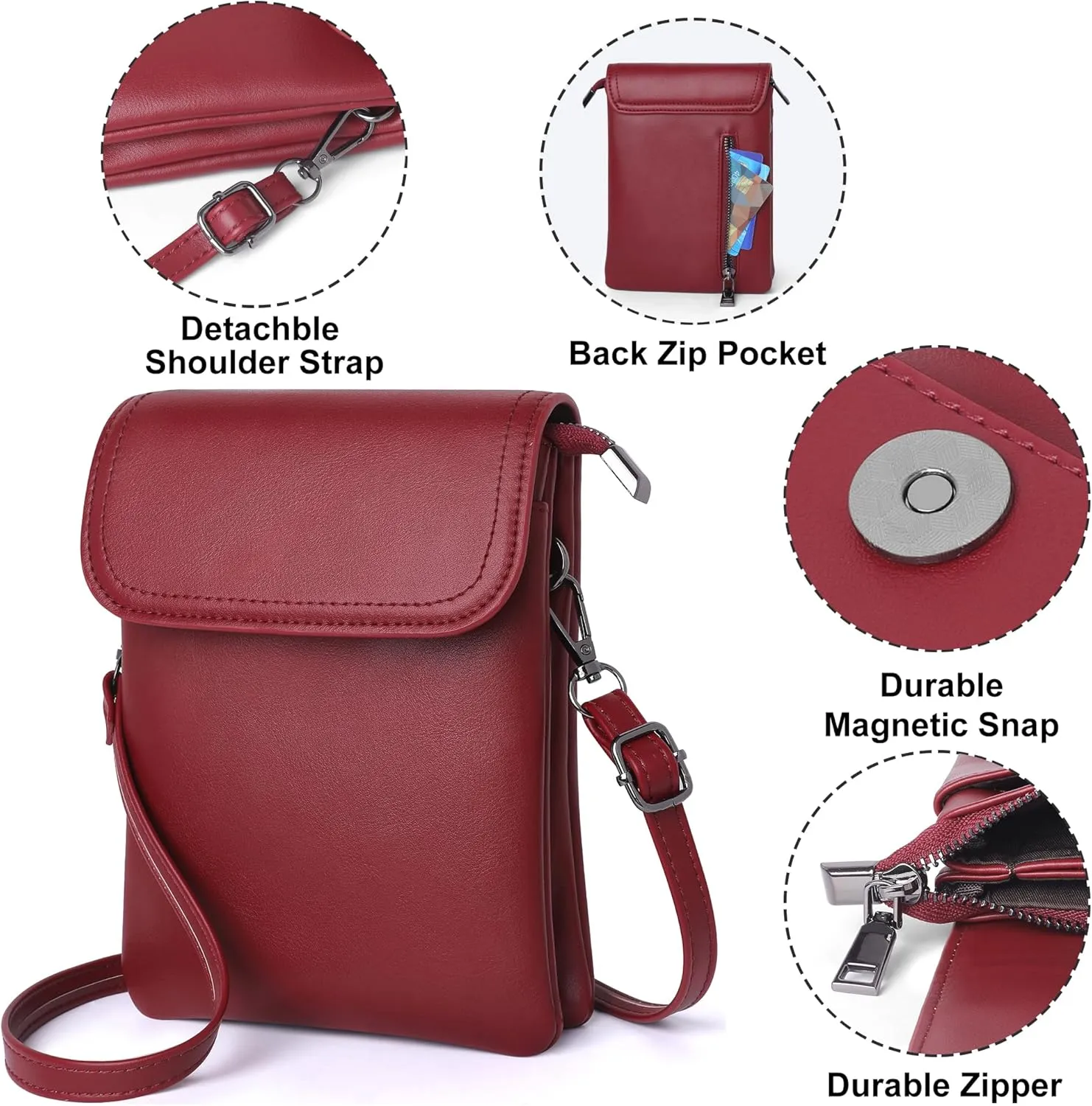 OIDERY Crossbody Bags for Women Small Cell Phone Wallet Purse with Adjustable Strap Women's Shoulder Handbag