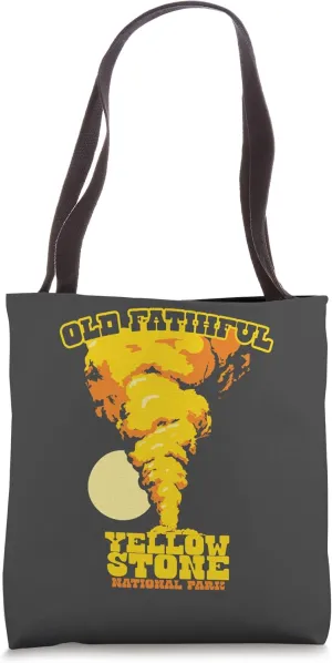 Old Faithful Geyser Yellowstone National Park Vintage 80s Tote Bag