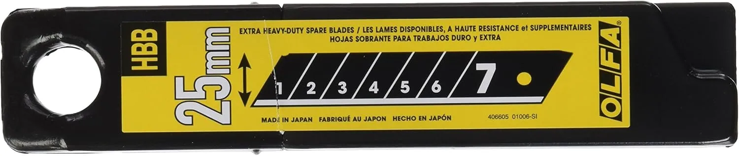 OLFA 25mm Super Heavy Duty Ultra Sharp Black Snap Off Blade (HBB-20B)