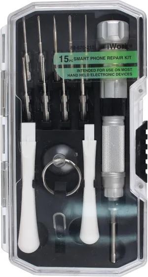 Olympia Tools iWork Smart Phone Repair Tool Kit, 15-piece white