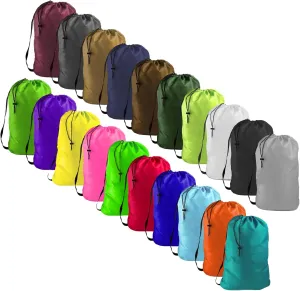 Orange Heavy Duty Laundry Bag w/Shoulder Strap by Ultra Essentials, XL 24" X 36" Tear Resistant Utility Bags, Dorm Hamper, Camping Tent, Sports Ball, Clothes, Quilting Fabric, Yarn Storage