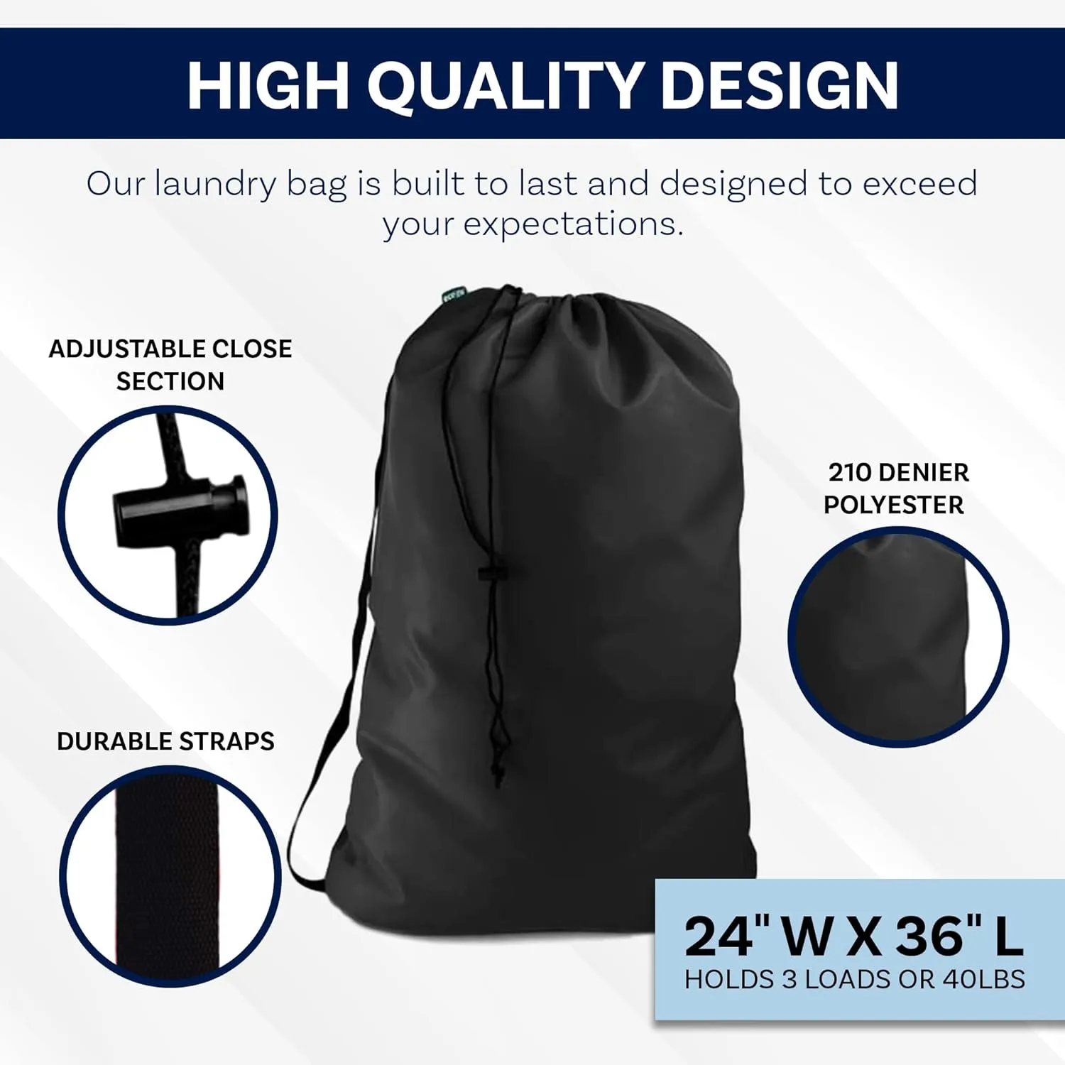 Orange Heavy Duty Laundry Bag w/Shoulder Strap by Ultra Essentials, XL 24" X 36" Tear Resistant Utility Bags, Dorm Hamper, Camping Tent, Sports Ball, Clothes, Quilting Fabric, Yarn Storage