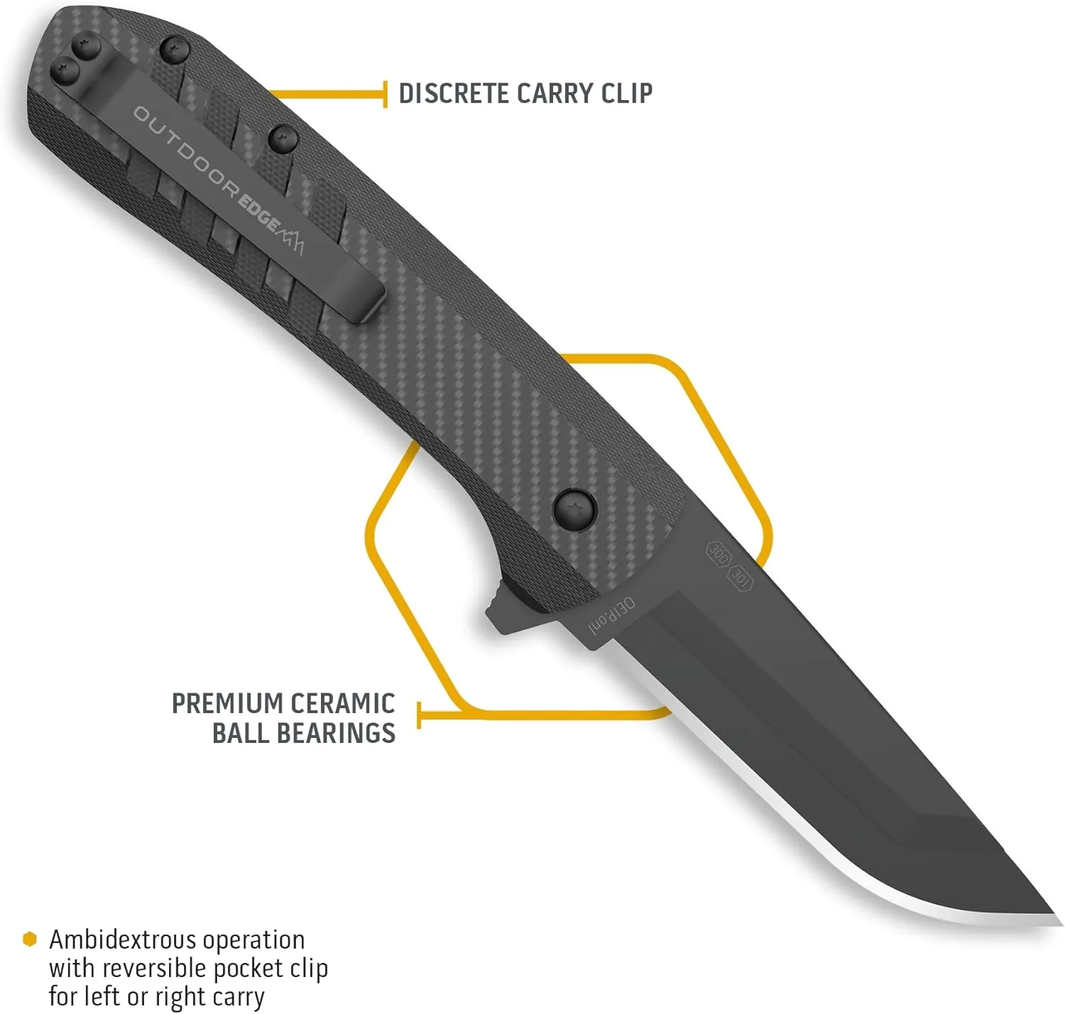 OUTDOOR EDGE Razor VX4 | Replaceable Blade EDC Folding Pocket Knife | 3" Blade, Ceramic Ball Bearings, Reversible Pocket Clip | Outdoor, Camping, Survival, Utility