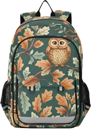 Owl Cartoon Style Print Backpack for Boys Middle-School Elementary Bookbags 20325440