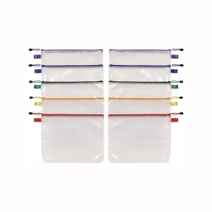 Oxford™ Poly Travel Pouch Set, 13.19" x 10.44", Assorted Colors, 10/Pack