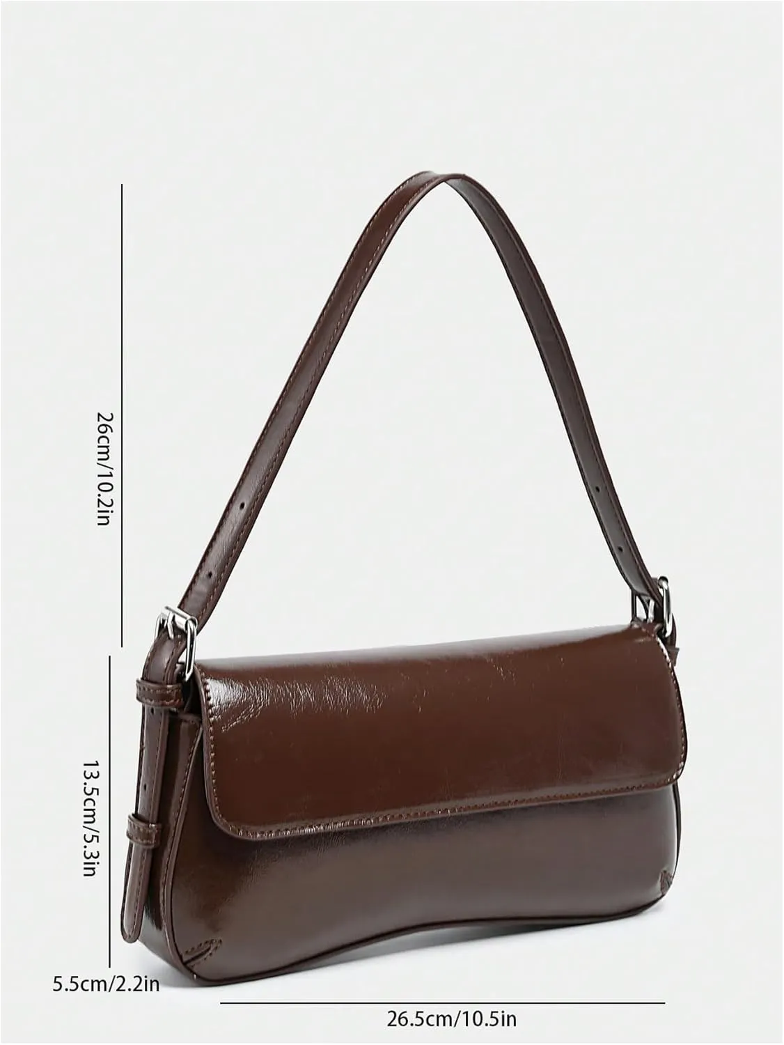 OYOANGLE Women's Pu Leather Flap Vintage Underarm Bags Top Handle Clutch Handbags Casual Mini Shoulder Bags