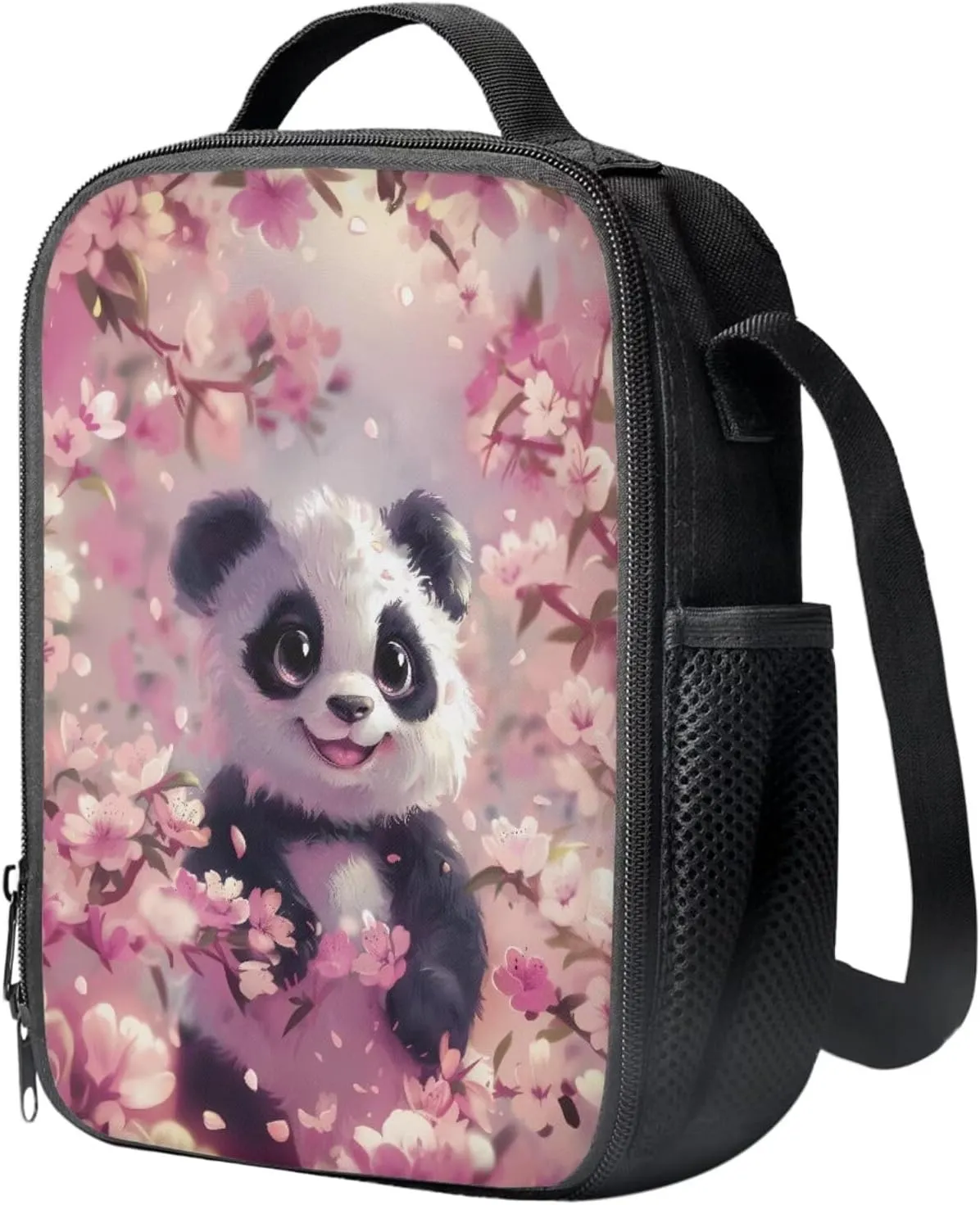 Panda 3Pc Backpack Set for Boys Multi-Functional Adjustable Straps Crossbody School Bag Grease Proofing Recycle Food Bag for Travel Work Office Climbing School