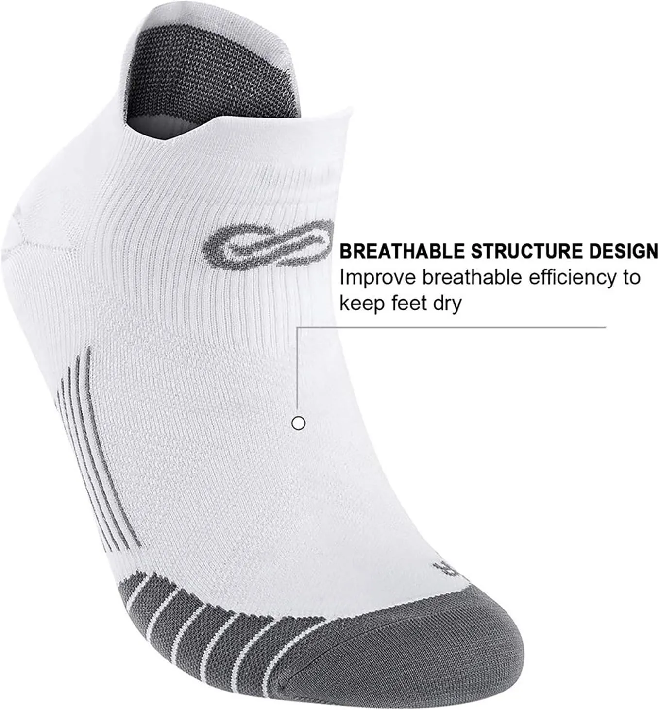 PAPLUS Ankle Compression Sock for Men and Women 2/4/6 Pairs, Low Cut Compression Running Sock with Ankle Support
