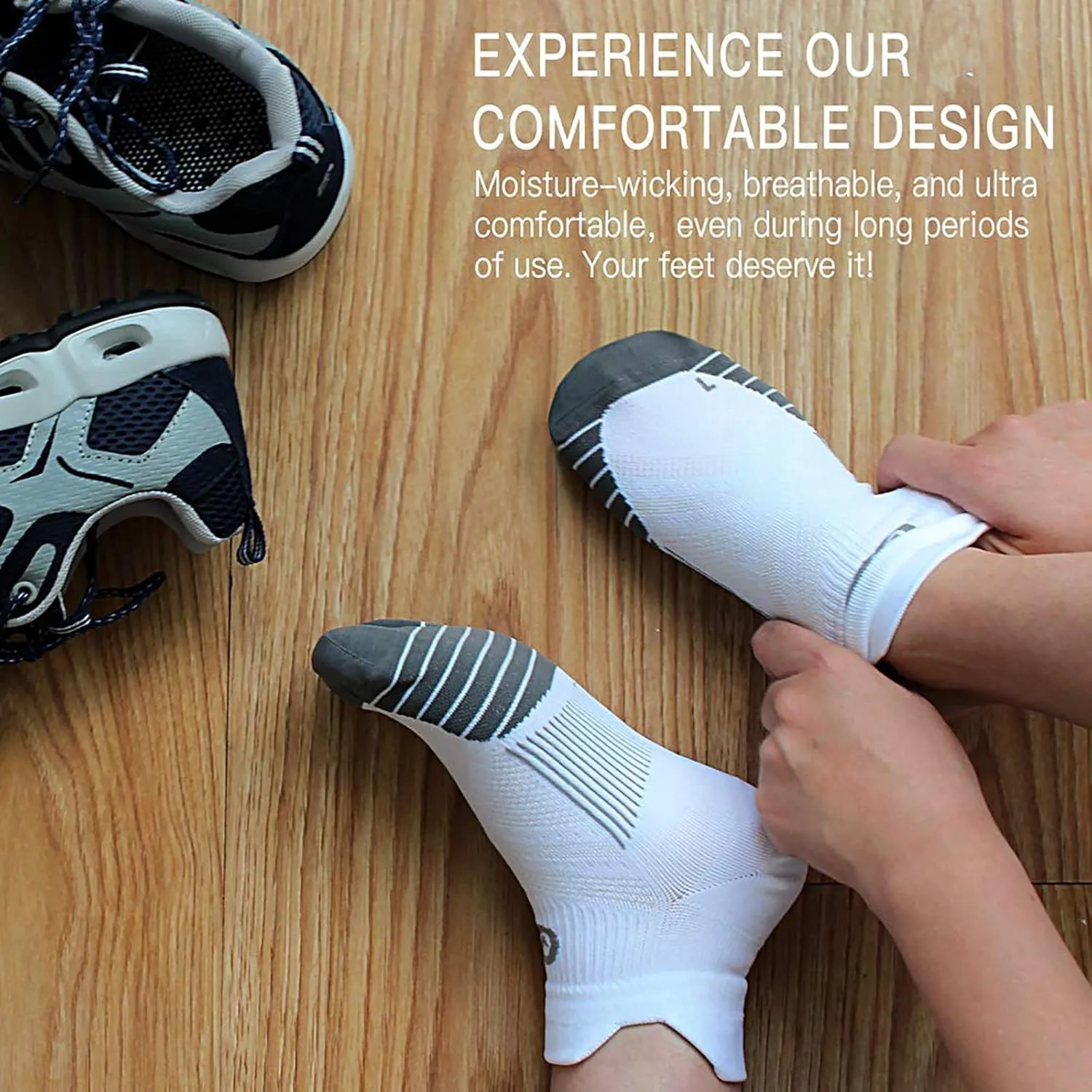 PAPLUS Ankle Compression Sock for Men and Women 2/4/6 Pairs, Low Cut Compression Running Sock with Ankle Support