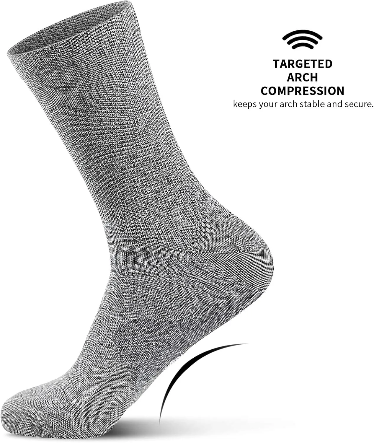 PAPLUS Compression Athletic Crew Socks (6 Pairs) for Men & Women