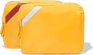 Paravel Compression Cubes | Expandable Luggage Packing Organizer for Travel Accessories | 2 Pack Storage Cubes | Canyon Yellow