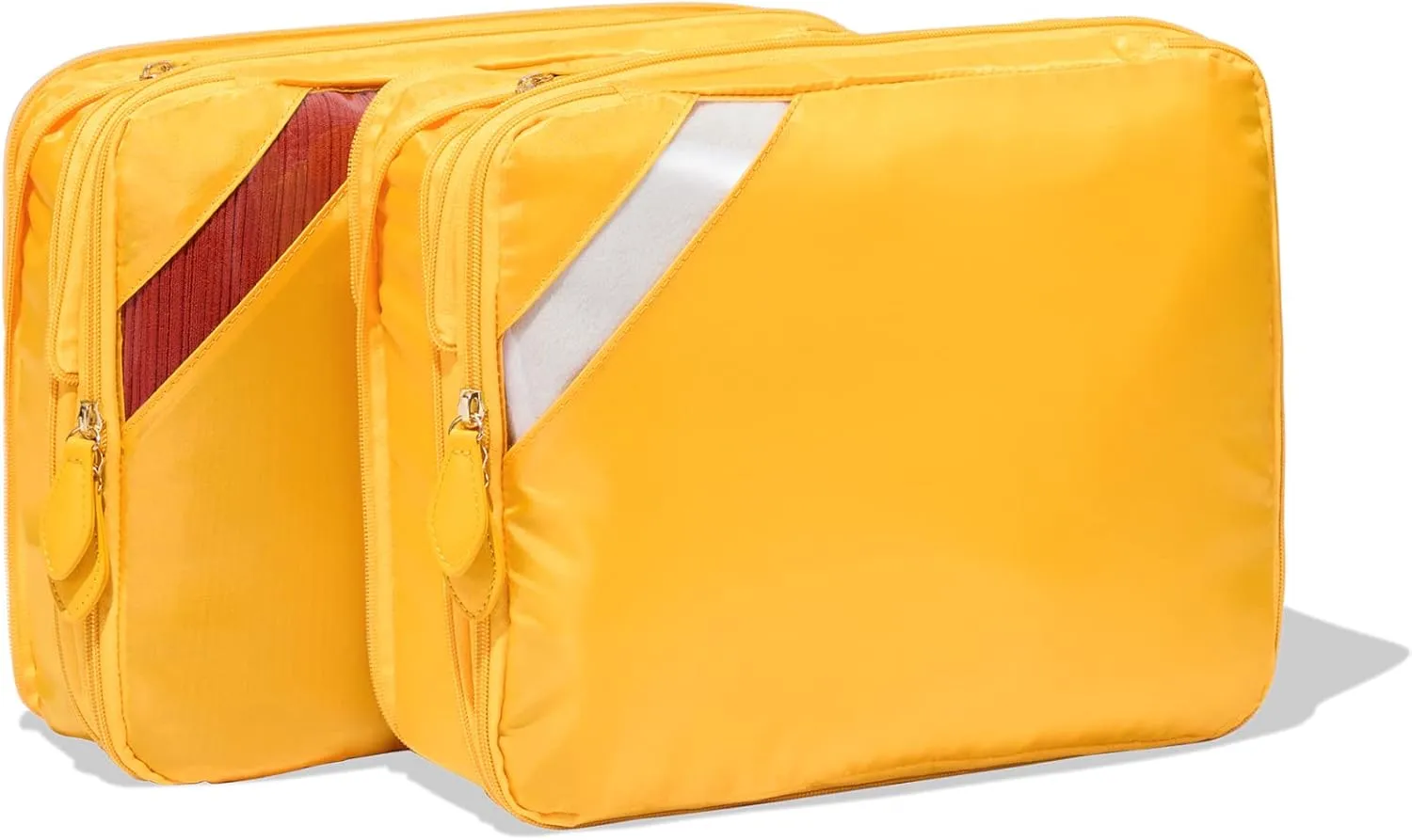 Paravel Compression Cubes | Expandable Luggage Packing Organizer for Travel Accessories | 2 Pack Storage Cubes | Canyon Yellow