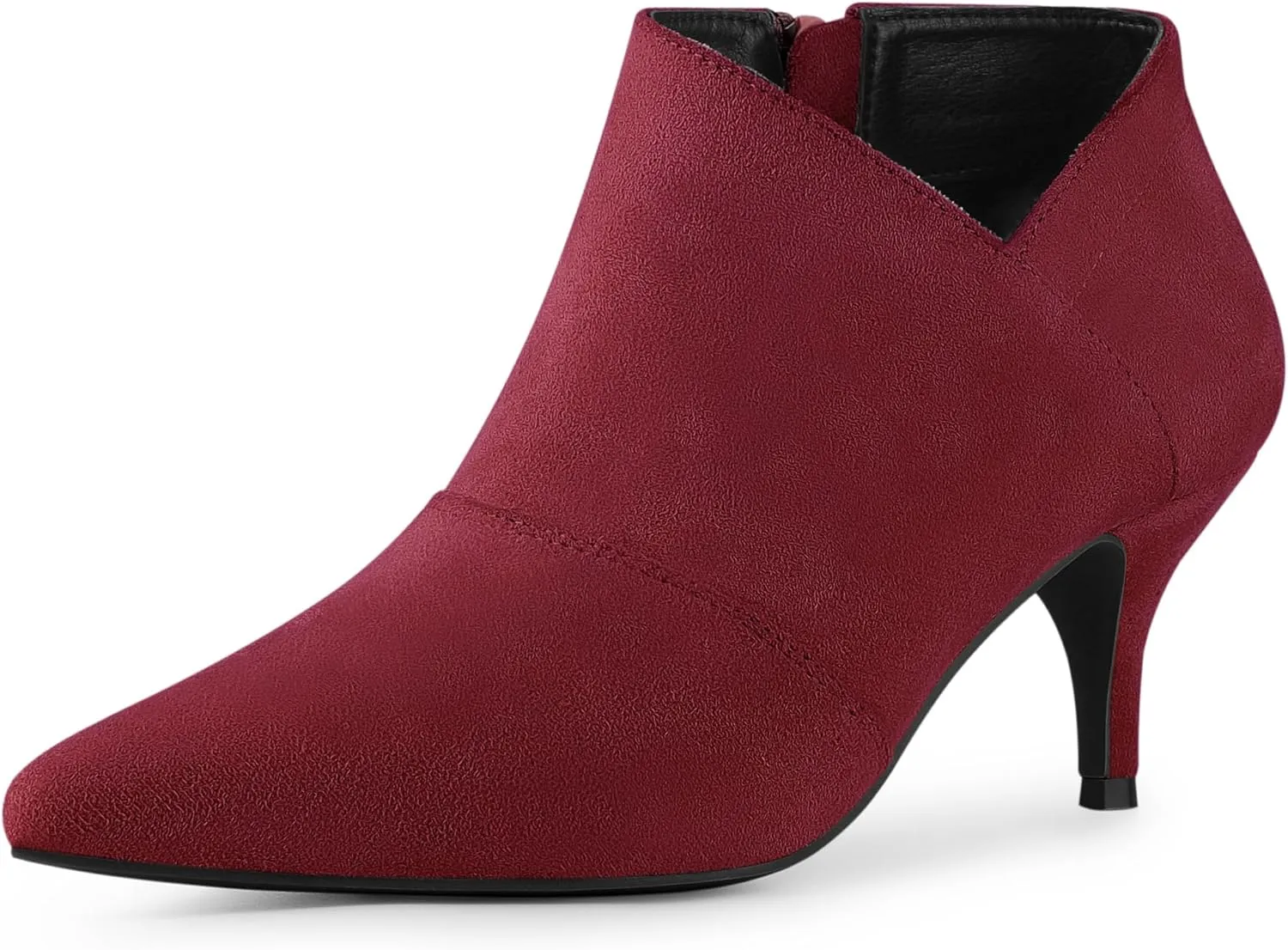 Perphy Pointed Toe Cutout Kitten Heel Ankle Booties for Women