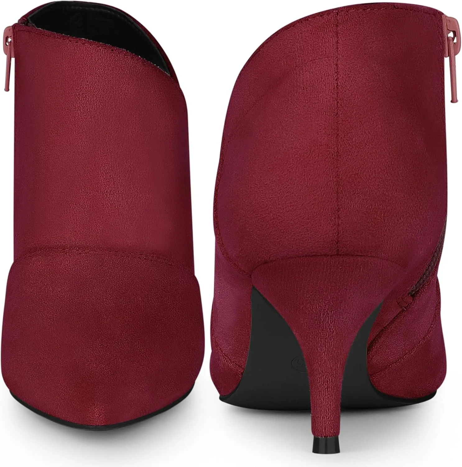 Perphy Pointed Toe Cutout Kitten Heel Ankle Booties for Women