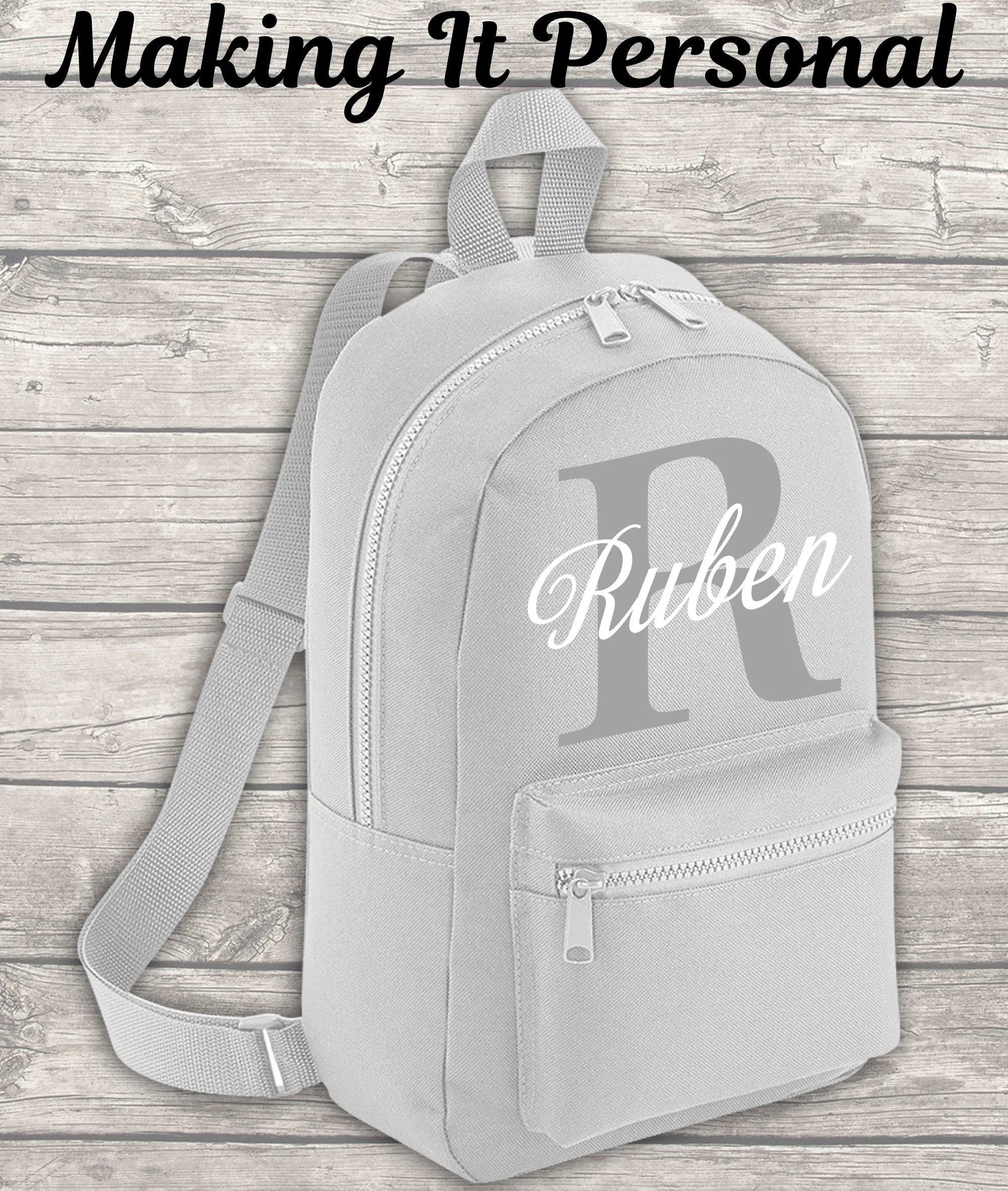 Personalised Mini Backpack ADD Your NAME and Initials Back To School Backpack Kids Backpack Child Backpack Toddler
