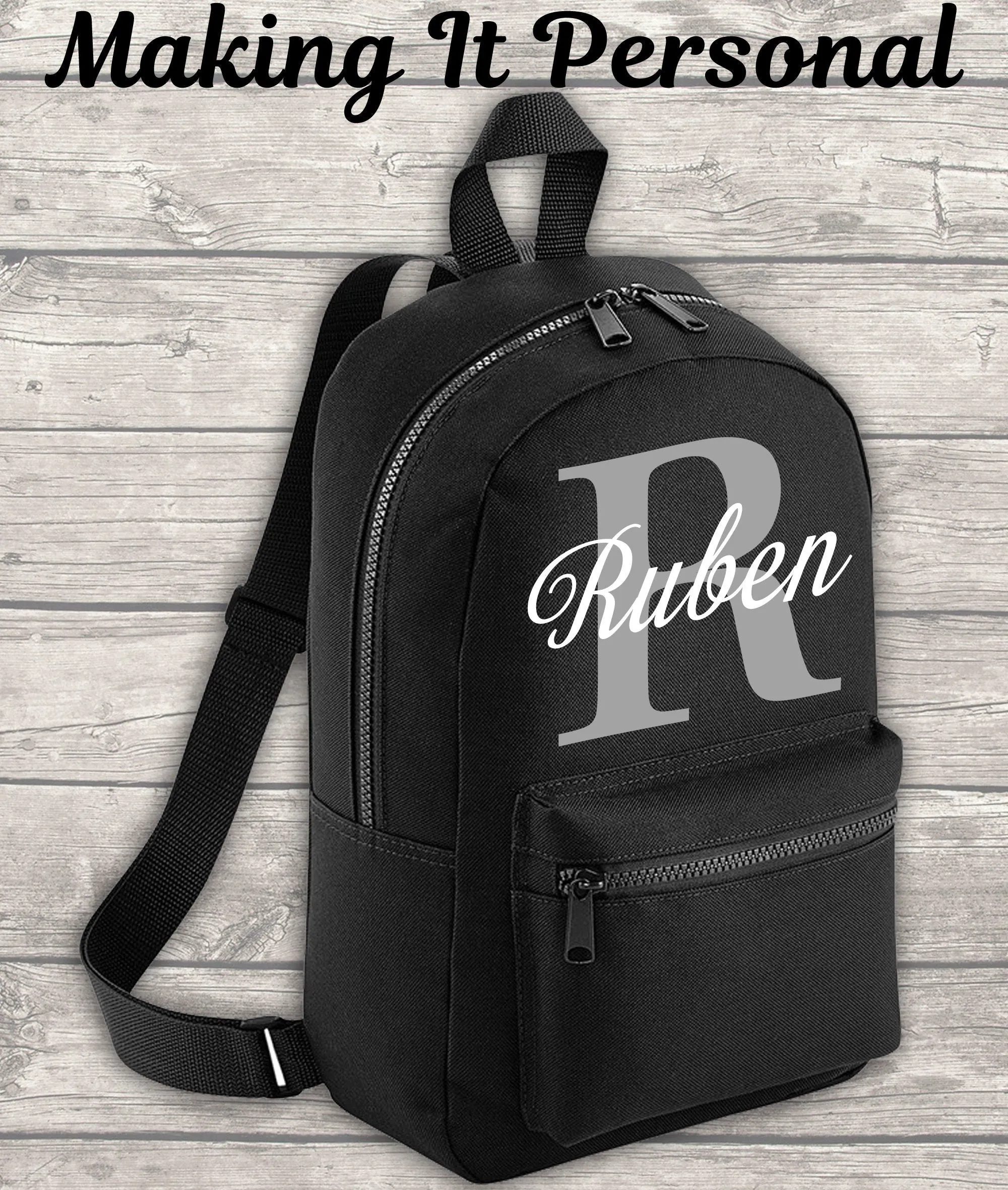 Personalised Mini Backpack ADD Your NAME and Initials Back To School Backpack Kids Backpack Child Backpack Toddler