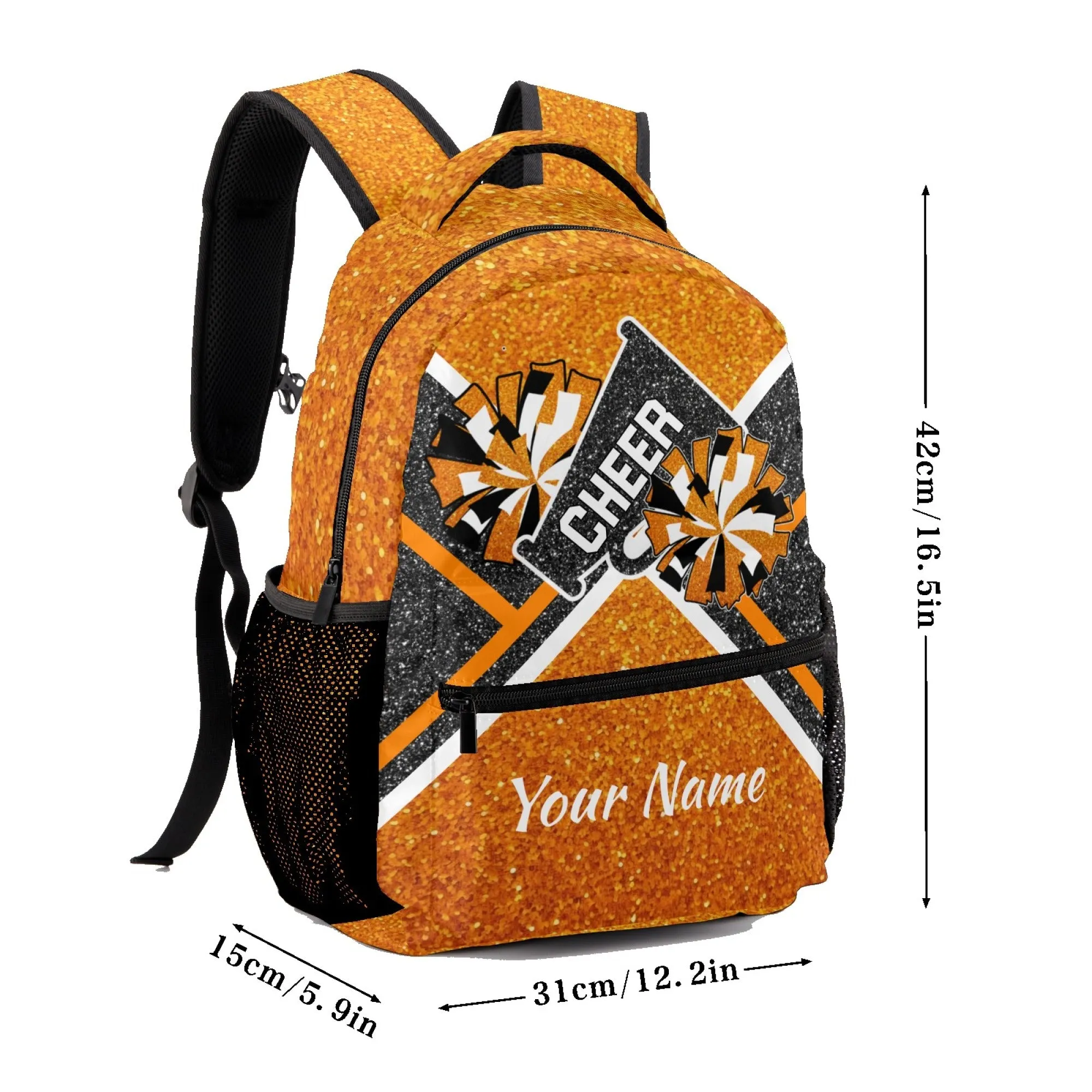 Personalized Name Cheerleaders Backpack Name Casual Bag Daypack Cheer Pom Student Backpacks