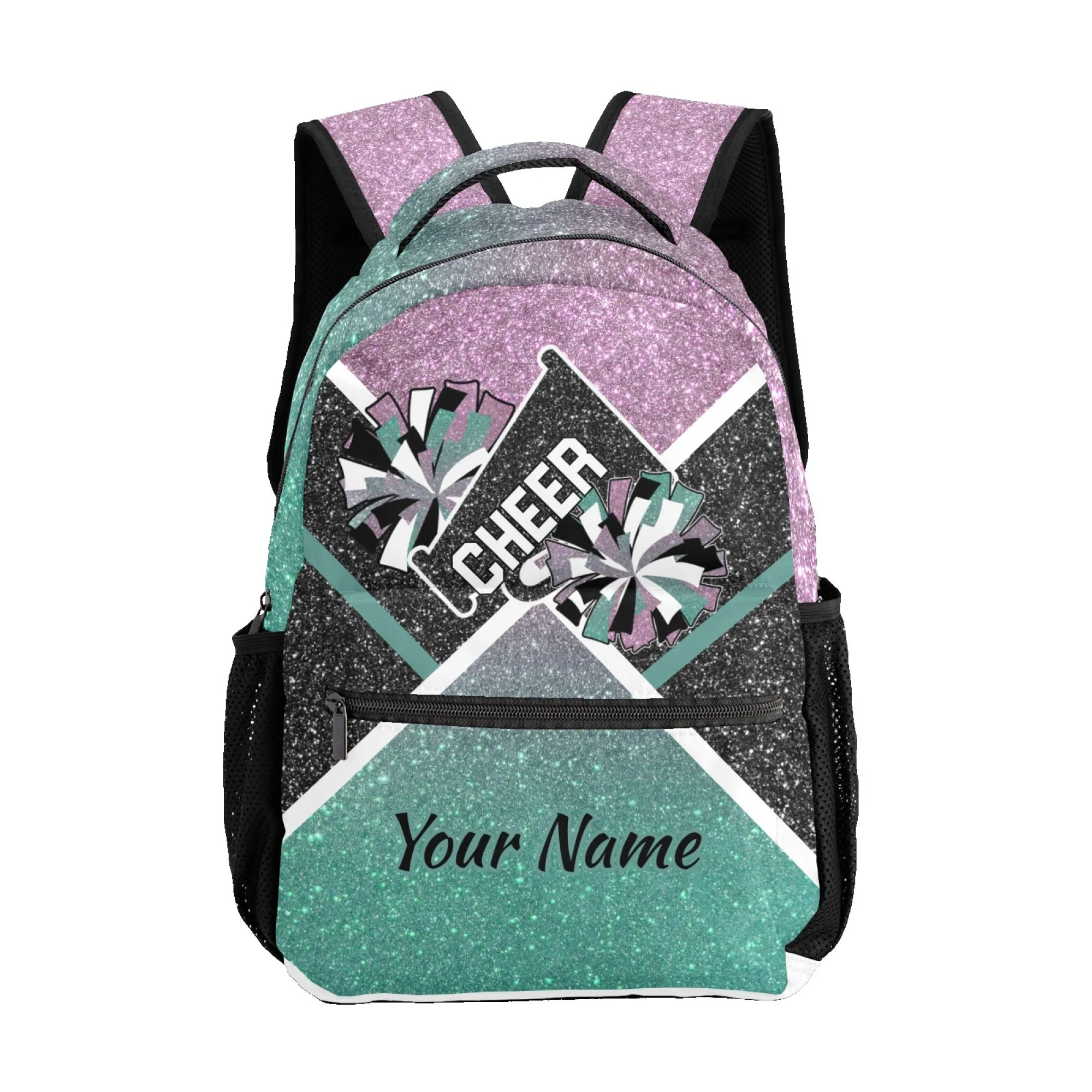 Personalized Name Cheerleaders Backpack Name Casual Bag Daypack Cheer Pom Student Backpacks