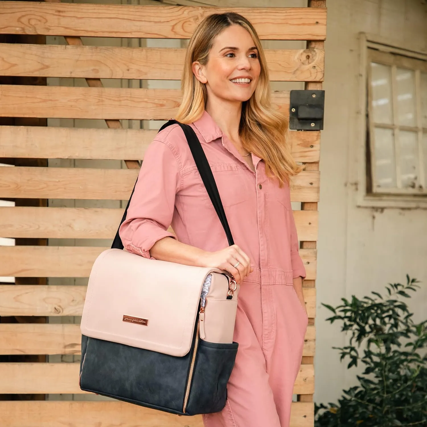 Petunia Pickle Bottom Boxy Backpack, Diaper Bag, Stylish Baby Bag, Spacious Backpack, On-The-Go Moms, Indigo Blush