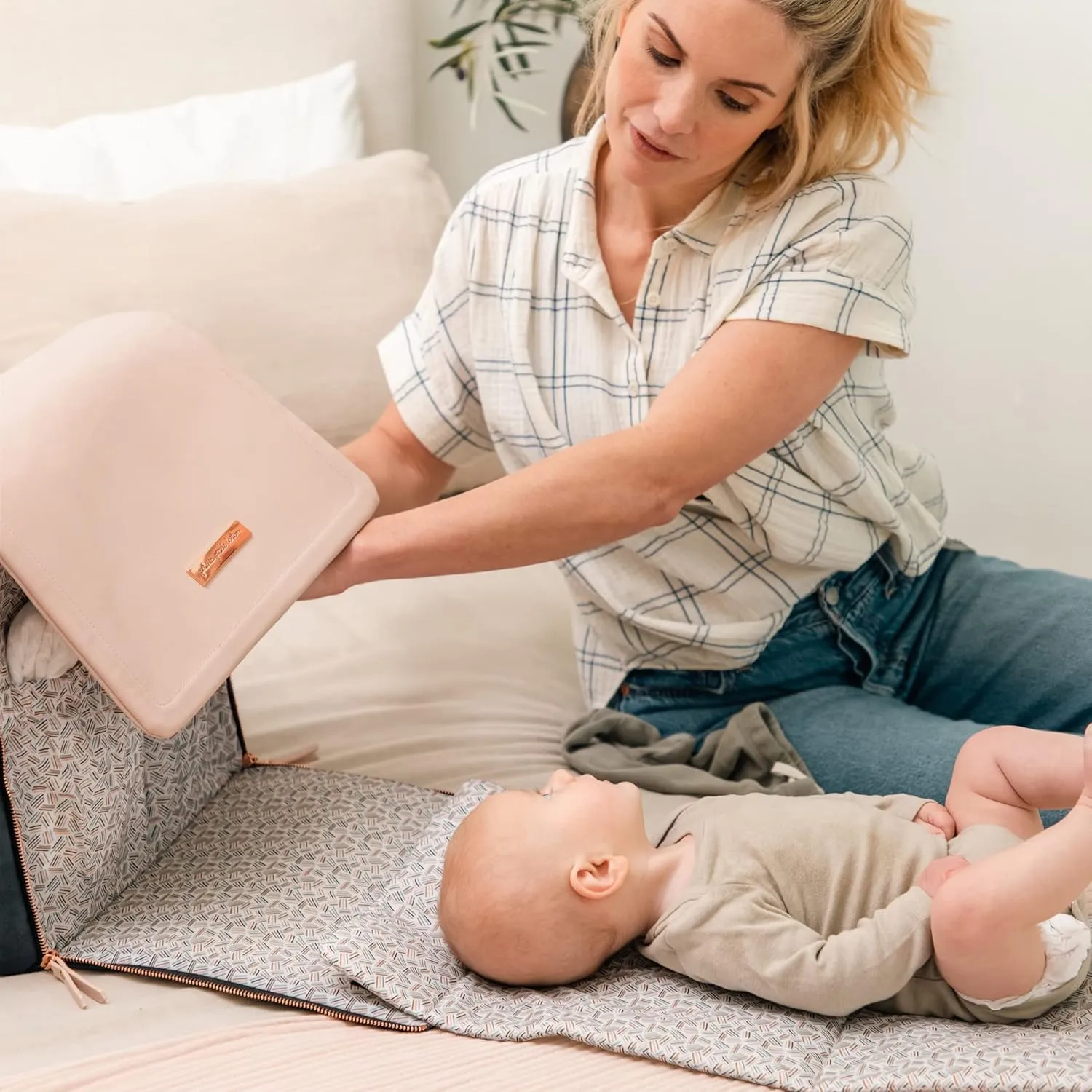 Petunia Pickle Bottom Boxy Backpack, Diaper Bag, Stylish Baby Bag, Spacious Backpack, On-The-Go Moms, Indigo Blush
