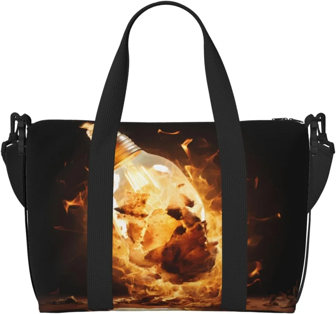 Phayah Burning Bulbs Crossbody Travel Bag Overnighter Duffel Bags Carry On Size Ideal For School Or Overnight Travel Bag