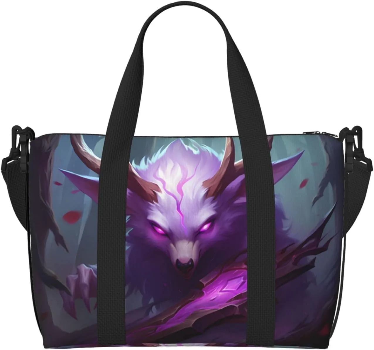 Phayah Purple Eyed Beast Crossbody Travel Bag Overnighter Duffel Bags Carry On Size Ideal For School Or Overnight Travel Bag
