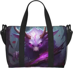 Phayah Purple Eyed Beast Crossbody Travel Bag Overnighter Duffel Bags Carry On Size Ideal For School Or Overnight Travel Bag