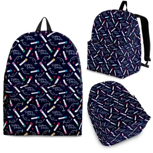 Phlebotomy Rainbows and Butterflies Blue Backpack