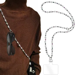 Phone Crossbody Strap, 2in1 Wrist Charm&Shoulder Lanyard,3Ways Usage Free to Assembly and Disassembly Phone Strap with Tether Patches for Most Phones Bag Purse (R)