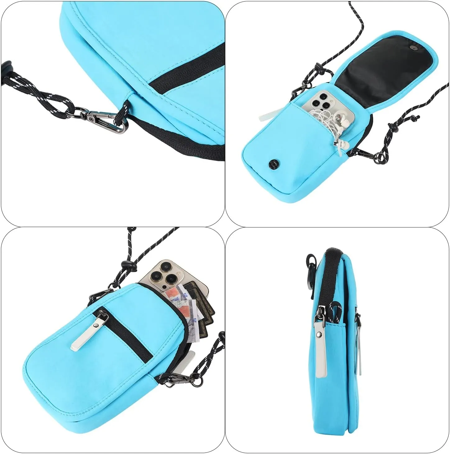 Phone Holster for Belt Small Crossbody Bag Compatible with Men,Women Phone Purse Mini Messenger Bag Shoulder Bag Carry Bag(Blue)