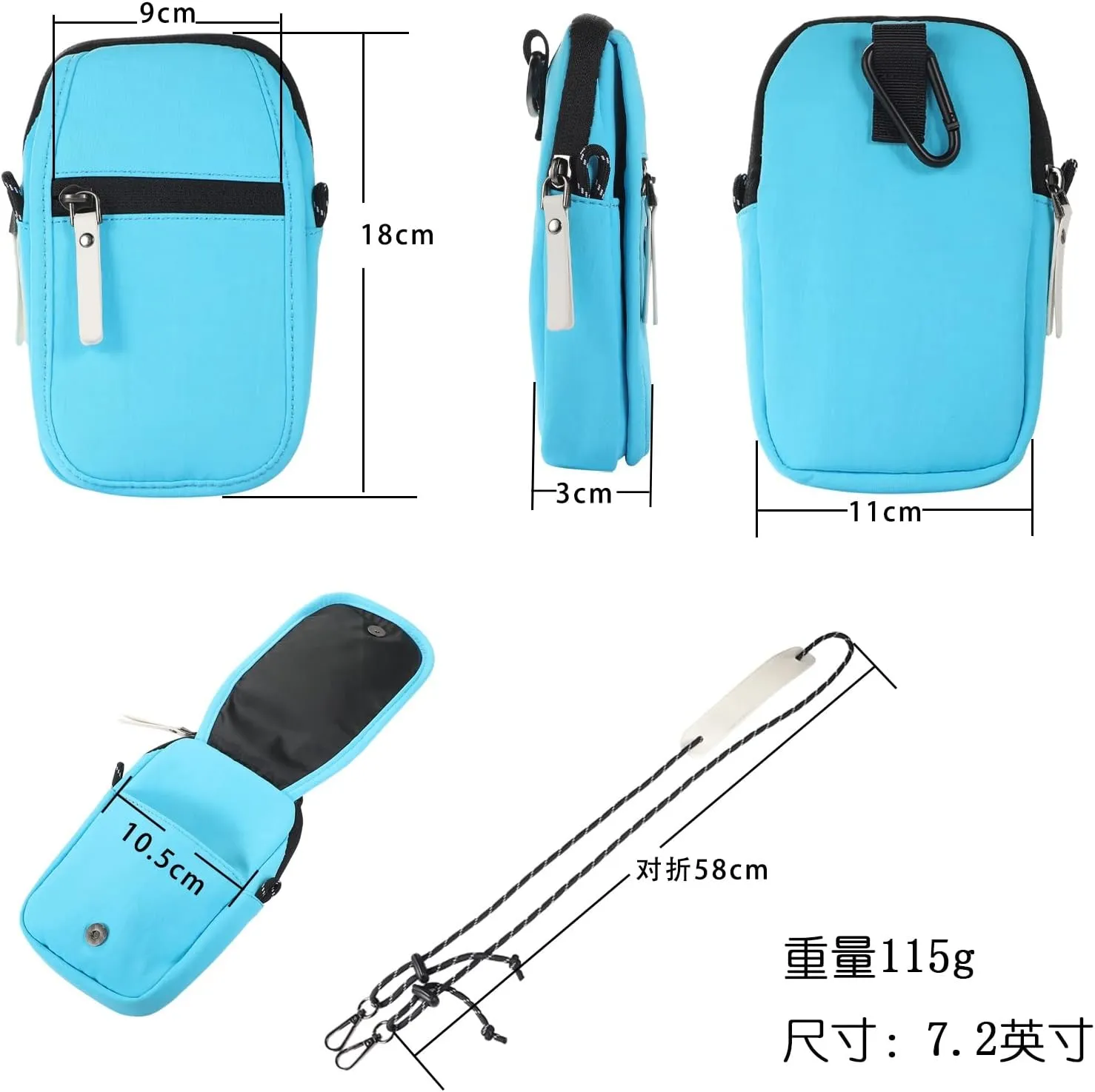 Phone Holster for Belt Small Crossbody Bag Compatible with Men,Women Phone Purse Mini Messenger Bag Shoulder Bag Carry Bag(Blue)